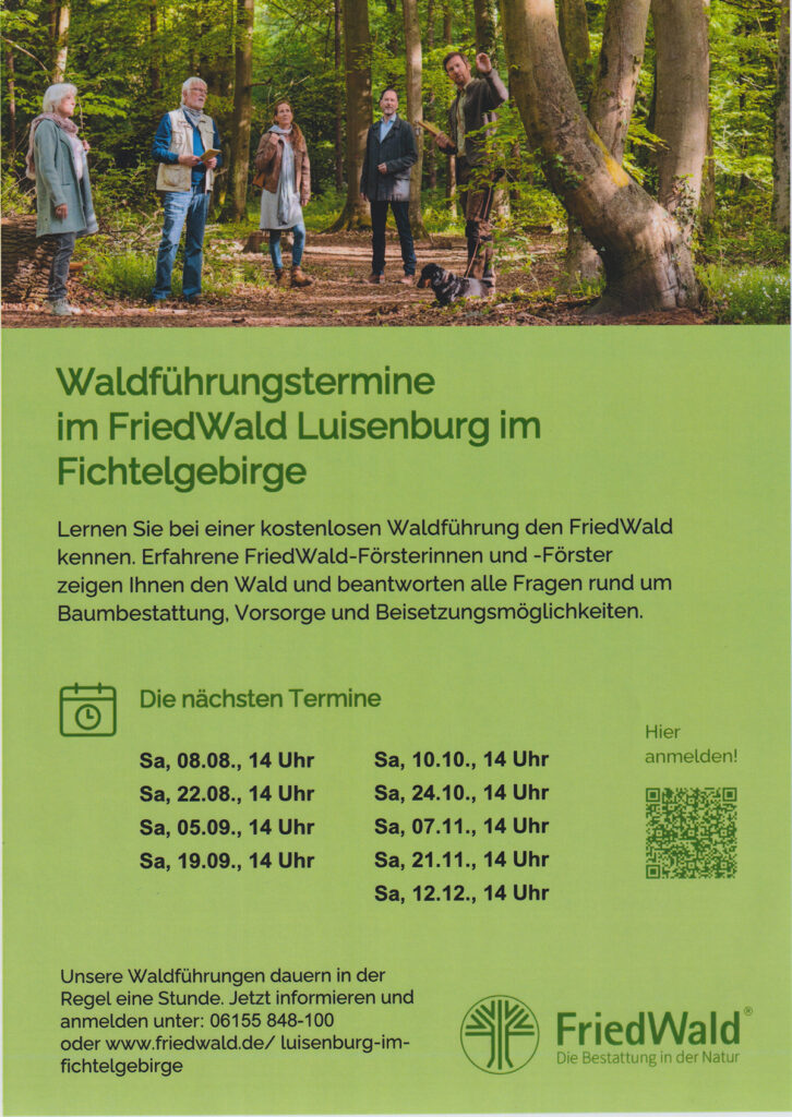 Führungen Friedwald Luisenburg im Fichtelgebirge 2026